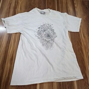 Vintage Wildflowers Sunflower‎ Shirt Mens Medium White Del Sol 1998 Graphic Tee